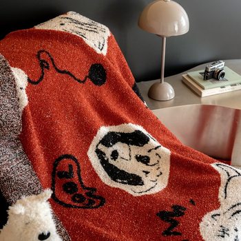 New Ins Modern Simple Multifunctional Knitted Fleece Blanket Sofa Blanket Living Room Sofa Bedroom Office