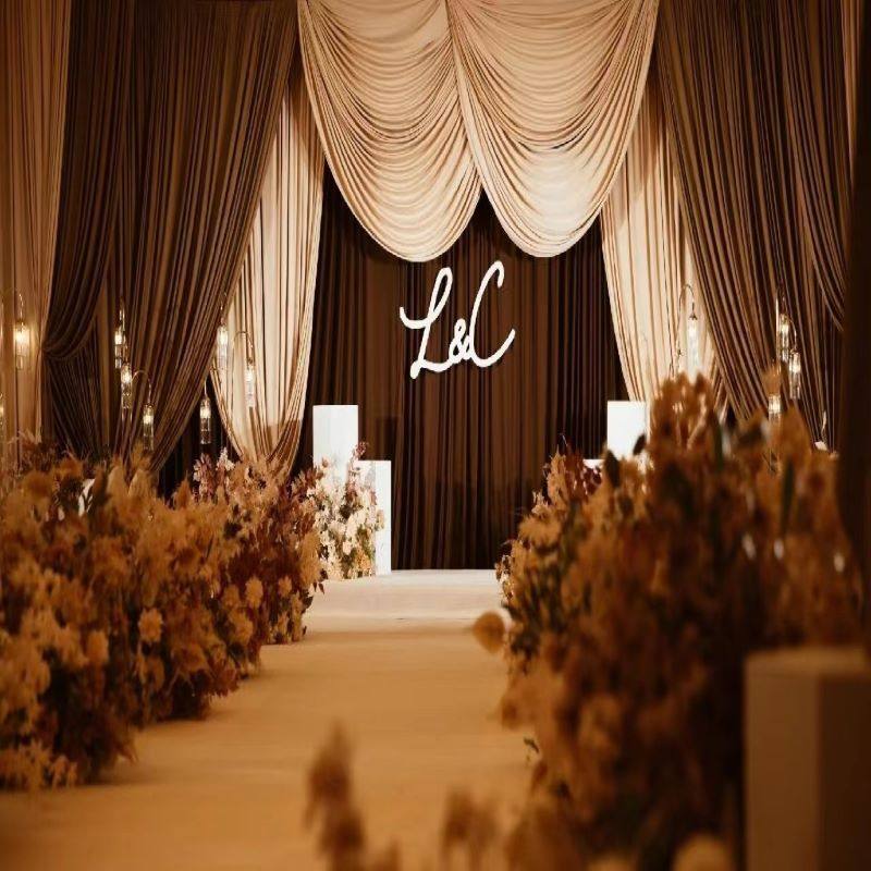 Wedding Curtain Stage Background Gauze Curtain Matte Milk Silk Korean-Style Props Background Base Decorative Cloth Curtain