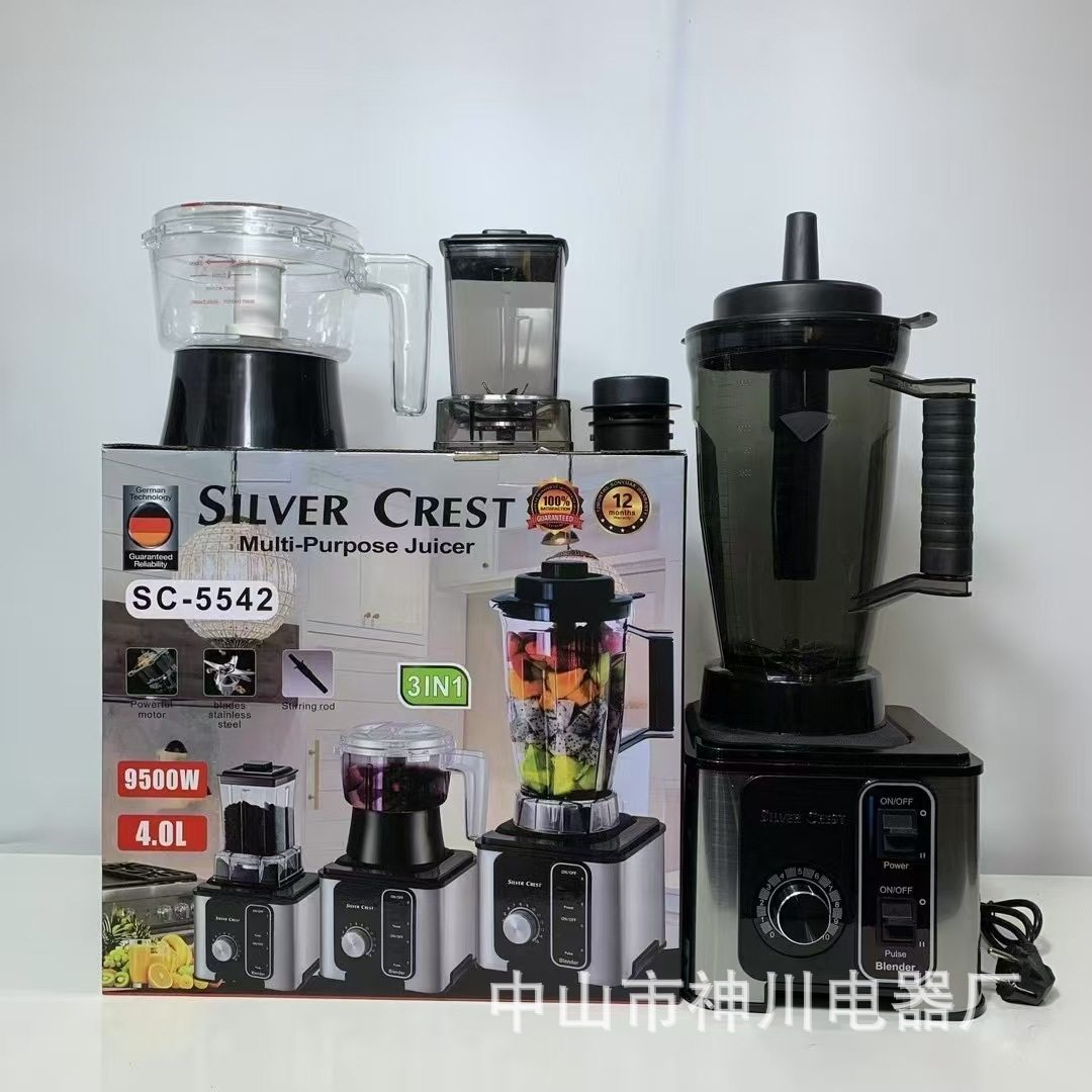 Stainless Steel 3-in-1 Blender, Food Processor, Grinder, Meat Grinder, Mixer, Cross-Border Export Cooking Machine