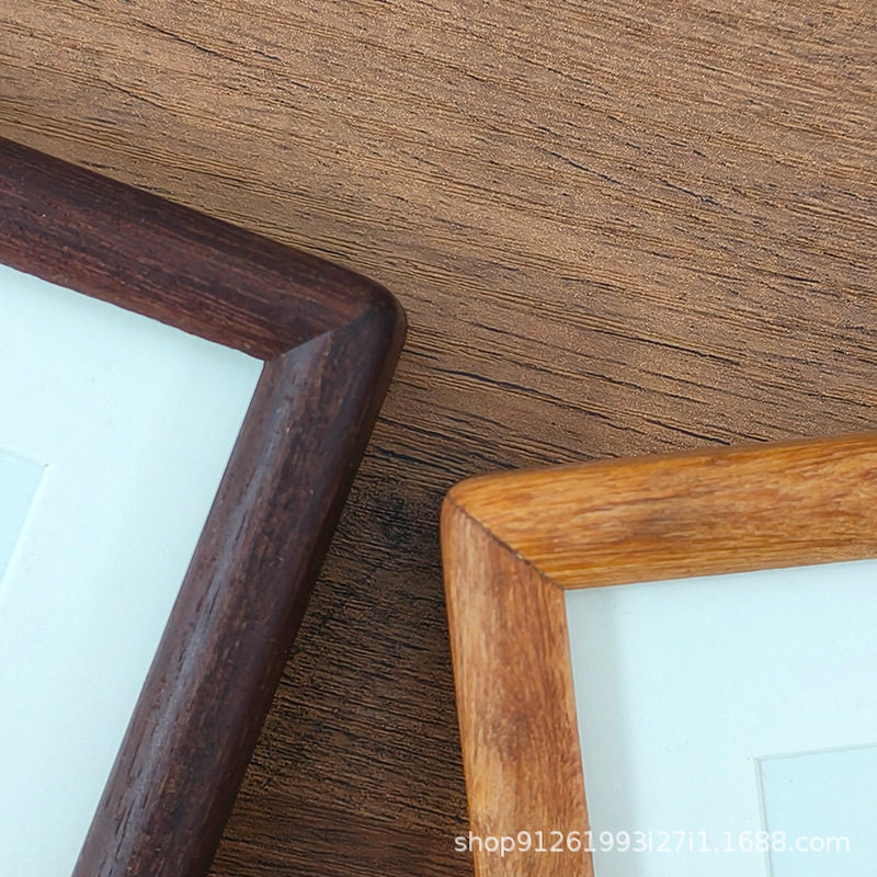 Solid wood mortise calligraphy photo frame decoration 6-inch 7-inch 8 factory wholesale rounded frame Chinese style picture frame mounting ornaments