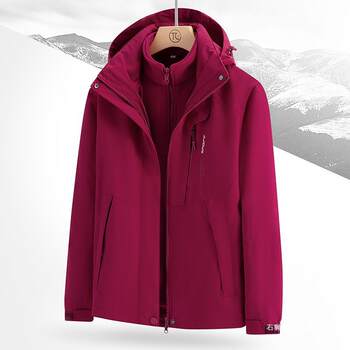 [Factory direct] explosive outdoor sports three-in-one detachable two-piece jacket windproof and rainproof jacket