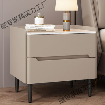 Slate Bedside Table All Solid Wood Simple Modern Light Luxury Home Bedroom Storage Bedside Cabinet Small Apartment