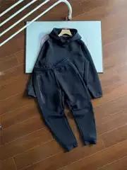 Cross-Border 25 Spring & Fall New Men's Fashion Knitted Hooded Casual Sports Suit Sweatshirt 017 Sweatpants 002
