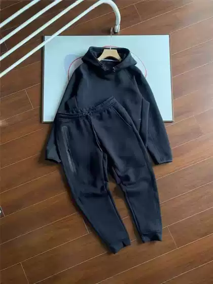 Cross-Border 25 Spring & Fall New Men's Fashion Knitted Hooded Casual Sports Suit Sweatshirt 017 Sweatpants 002