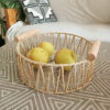 Nordic Style Fruit Storage Basket Hand-woven Storage Tray Bread Basket Light Luxury Desktop Snack Cosmetic Storage Box