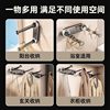 Suction Cup Clothes Hanger Storage Household Clothes Hanger Punch-Free Storage Rack Balcony Wall Wall-Mounted Telescopic Hanging Rod Plastic
