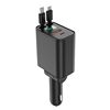 New car charger 120W super fast charge one drag four retractable line multi-function cigarette lighter mobile phone conversion head