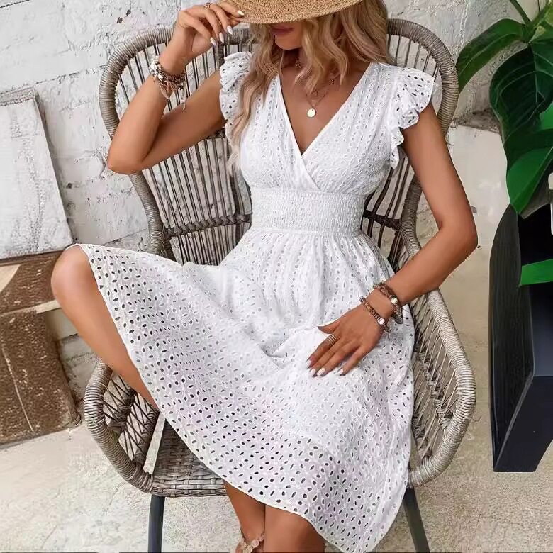 Elegant Ruffle Sleeve Dress Multi Color Summer Style Perfect for Parties Ready to Ship Low MOQ