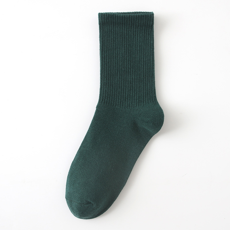 女士秋冬纯色袜糖果色中筒袜ins风彩色堆堆袜棉质街头运动袜