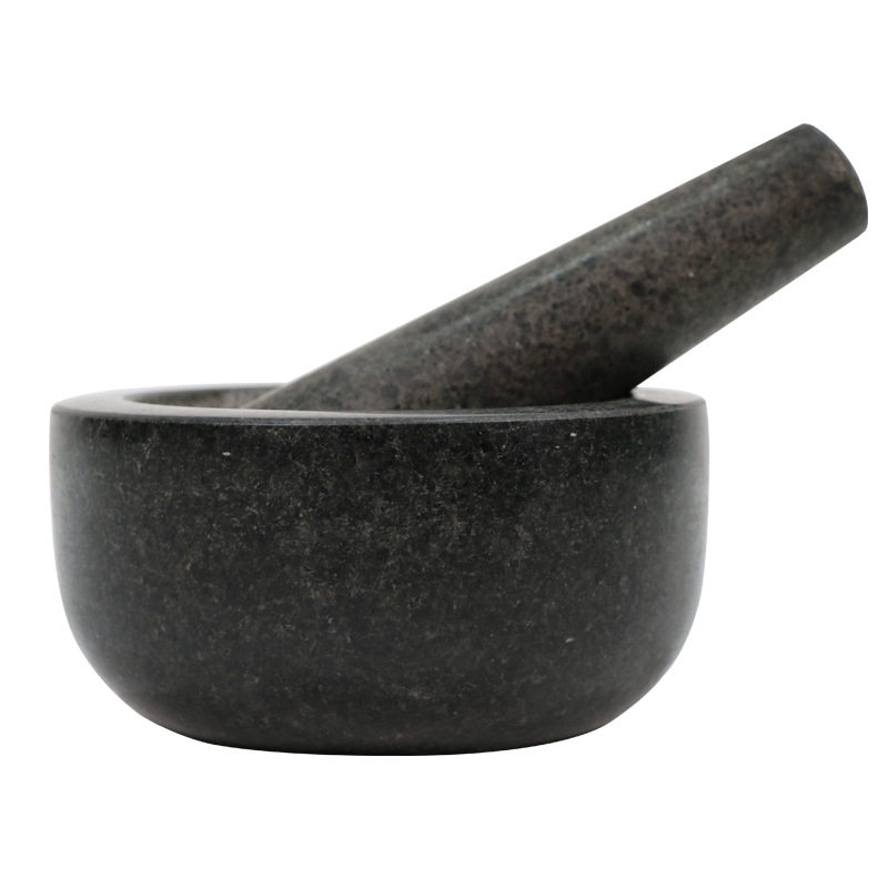 Medium-Sized Granite Mortar Household Garlic Mortar Garlic Crusher Spice Grinder Food Garlic Masher