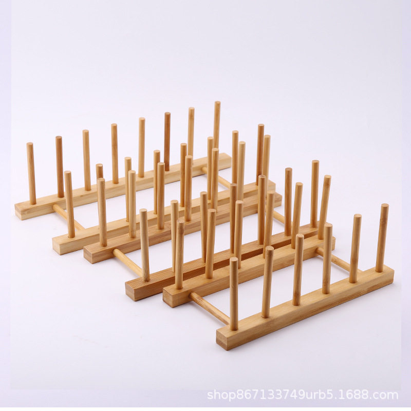 Bamboo Plate Display Bracket Storage Rack Water Cup Plate Drain Bowl Rack Storage Rack Tea Cake Supermarket Ceramic Plate Rack