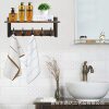 Simple Wooden Wall-mounted Storage Rack Living Room Decorative Ornament Rack Porch Key Rack Solid Wood Bathroom Storage Rack