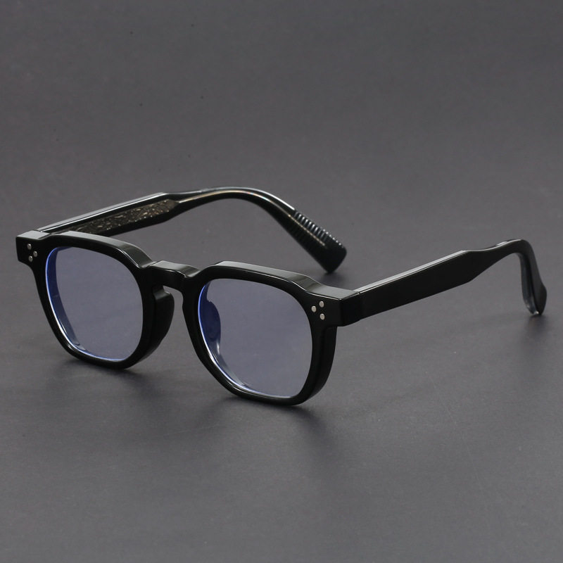 Japanese Thick Frame 527 Two-Color Glasses Handmade Retro Glasses Frame Men's Black Frame Literary Anti-Blue Light Myopia Glasses