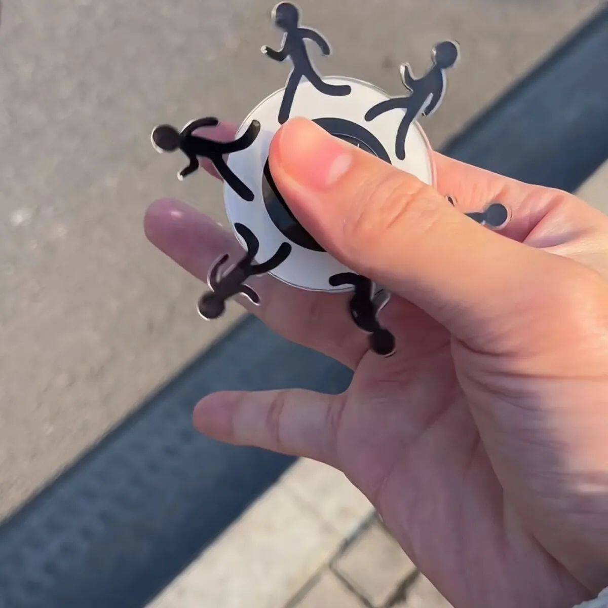 New Acrylic Fun Stickman Fingertips Gyro Walking Rotating Little Black Gifts for Friends
