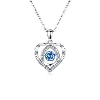 Smart Heart-Shaped Necklace Water Drop Pendant S925 Silver-Plated Beating Heart Accessories Valentine's Day Necklace Jewelry Wholesale