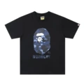 Camouflage alphabet ape head black and blue