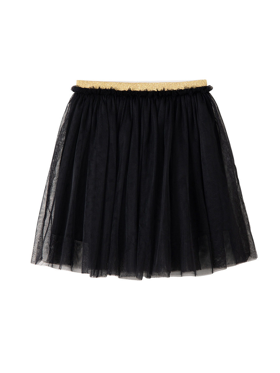 Girls' Summer Skirt, Style Kids' Dress, Solid Color Mesh Mini Skirt