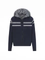 Dr reversible sapphire blue cashmere knitted hood