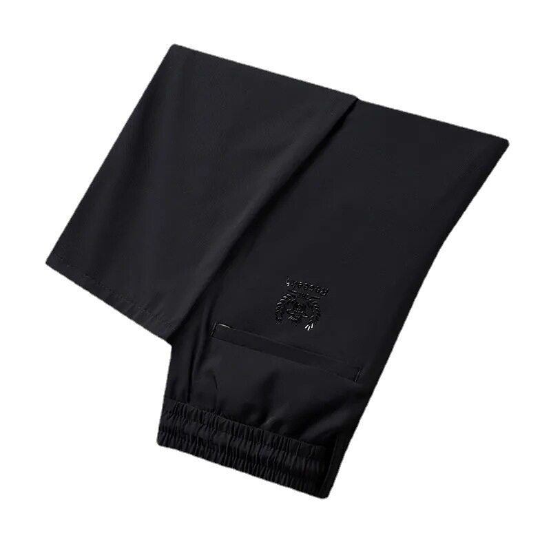 裤子夏季男薄款冰丝长裤潮牌宽松直筒夏天速干空调运动男士休闲裤