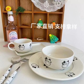 [Guohe ceramics] cartoon Japanese tableware suit gift online Red Bowl ins live hot sale factory direct sales B