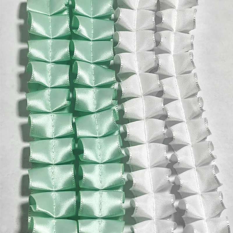 2.5cm Wide Encrypted Pleated Ribbon Polyester with Ruffled Lace Gift Clothing Skirt Support Doll DIY Craft