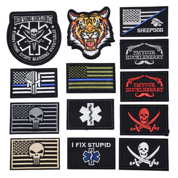 Cross-border supply tactical Velcro armband English letters embroidered cloth sticker three-dimensional Velcro armband with fur