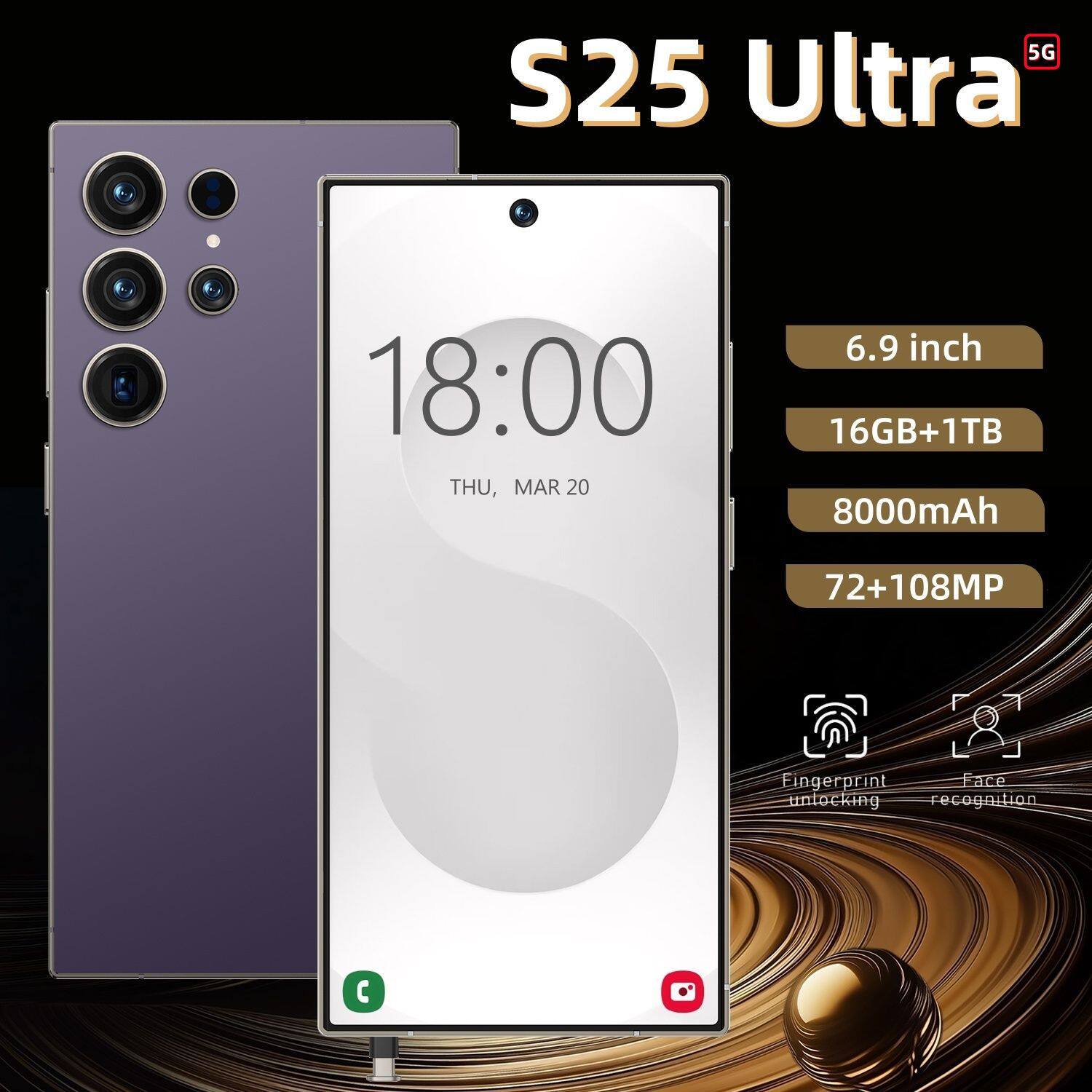 跨境手机新款S25 Ultra一体机真4G 6.8英寸大屏(3+64)