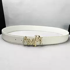 Explosive AMR Men's Belt Smooth Buckle Letter Amini Belt Youth Trendy Casual Belt