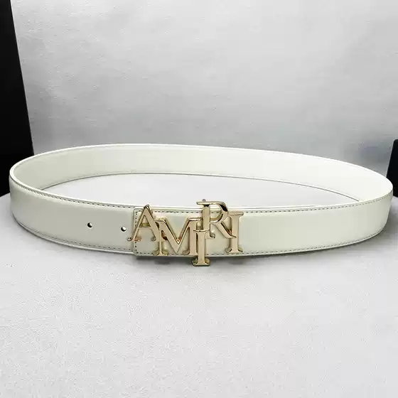 Explosive AMR Men's Belt Smooth Buckle Letter Amini Belt Youth Trendy Casual Belt