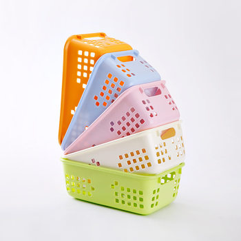 Desktop Snack Storage Basket Storage Basket Kindergarten Toy Box Rectangular Plastic Small Basket Bathroom Cosmetic Box