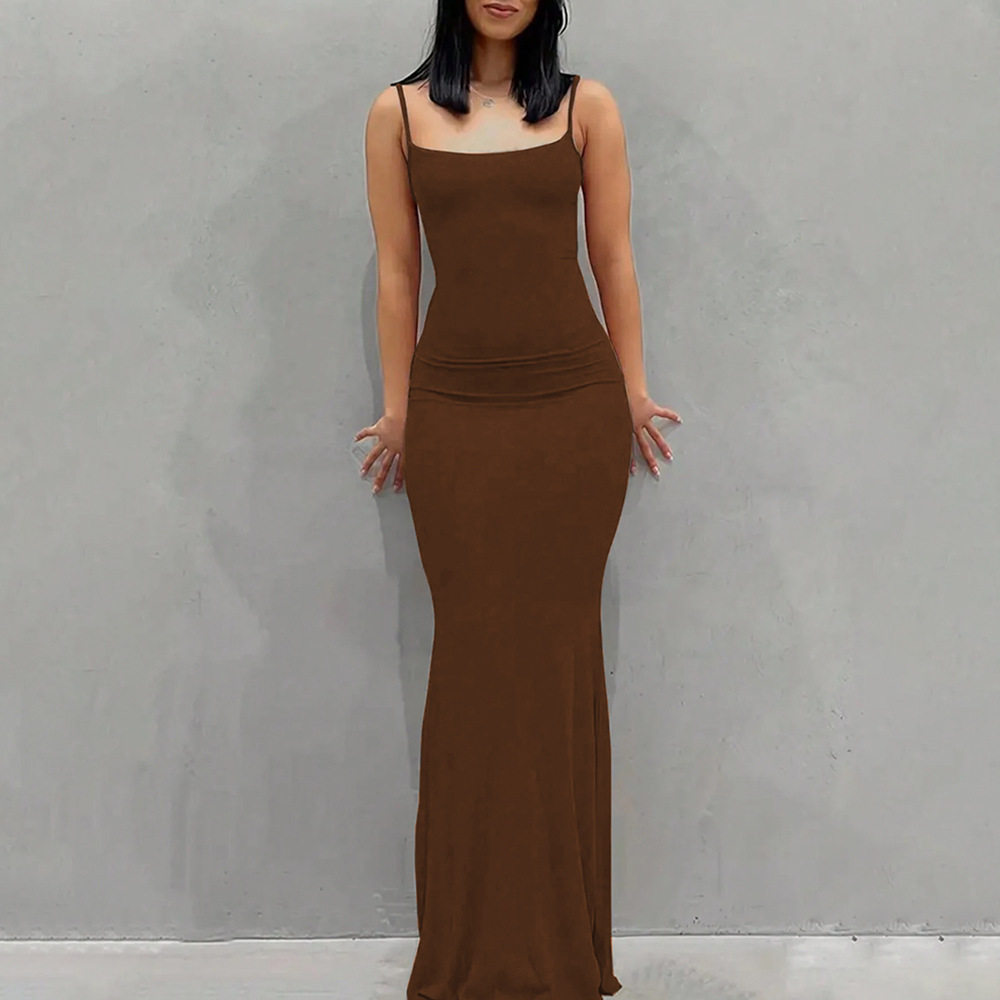Slim Fit Bodycon Cami Dress Sexy Minimalist Design Waist Defining Comfortable Fabric Perfect for Parties or Night