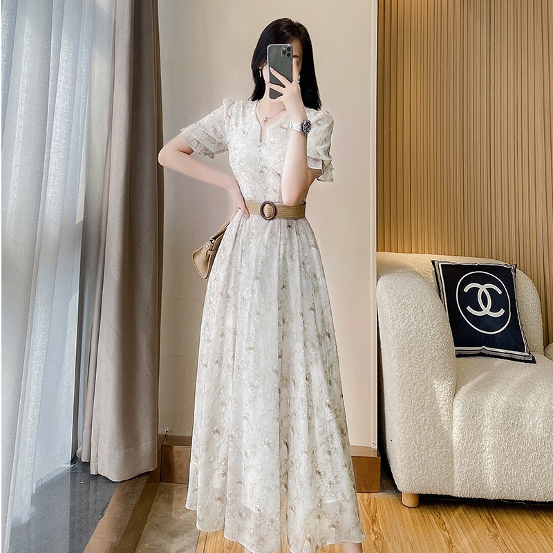 (Mới) Mã K4895 Giá 1230K: Váy Đầm Liền Thân Dáng Dài Nữ Dotdhi Hàng Mùa Hè Họa Tiết Hoa Thời Trang Nữ Chất Liệu G04 Sản Phẩm Mới, (Miễn Phí Vận Chuyển Toàn Quốc).