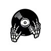 AliExpress Explosions CD Phonograph Vinyl Record Brooch Alloy Skull Finger Tape Brooch