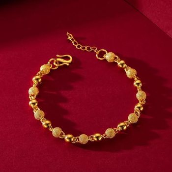 Fashion Women's Frosted Bead Versatile Bracelet Exquisite Plain Classic Light Bead Ripple Bracelet Niche