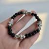 Simple personality cross bracelet sweet cool temperament all-match cold style neutral couple black beaded bracelet bracelet