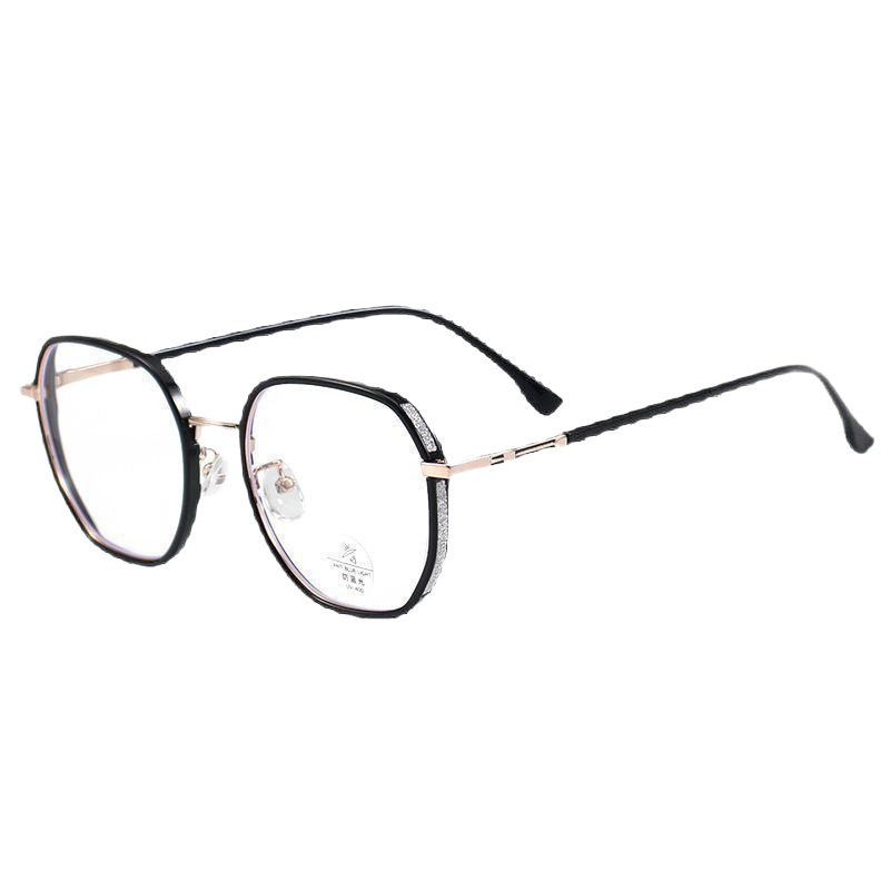 M2857 Multi-side Plain-shaped Glasses Frame Korean Women's Available Proximity Mirror Trendy Glitter Anti-blue Little Red Book Explosions