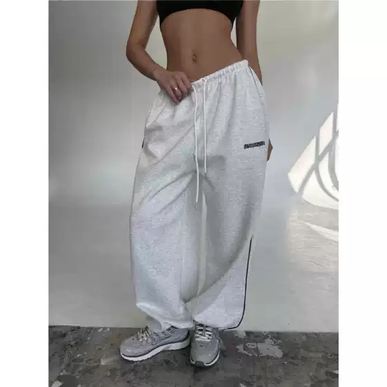 2025 Spring/Summer Amazon European and American Cross-Border Women's Fashion American Street Loose Casual Long Pants Fashion Sports Sweatpants Women