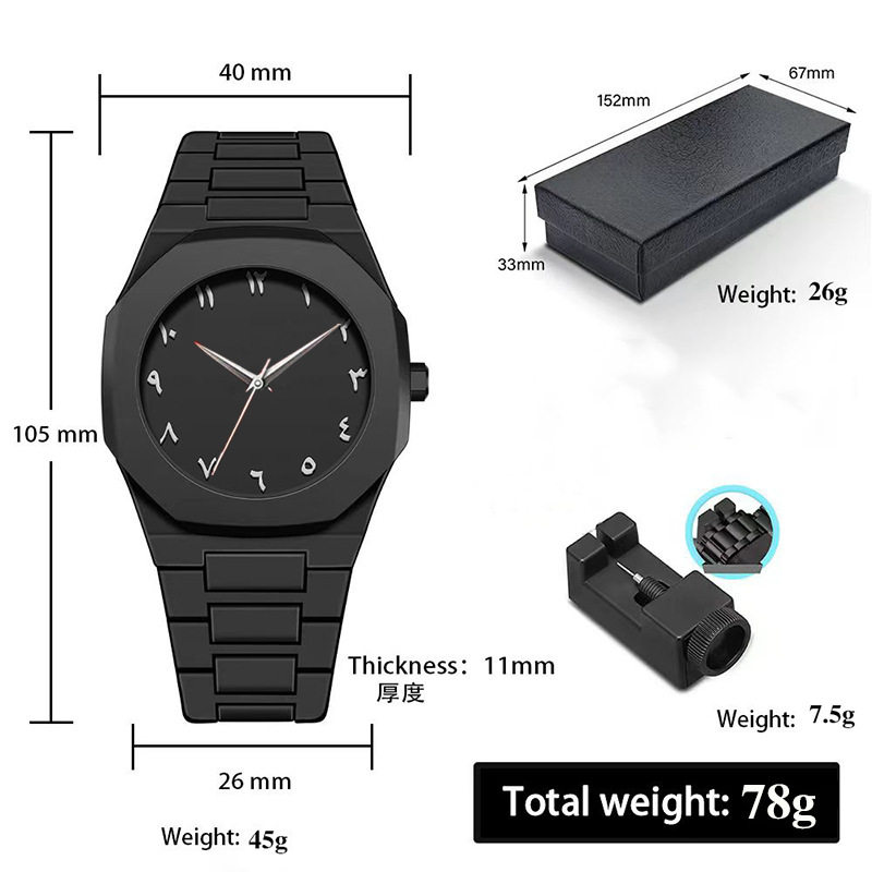 New Men's Watch, Men's Watch, High-End Black Feel, Oil Surface Coating, Life Waterproof, Guangzhou Watch Hot Style