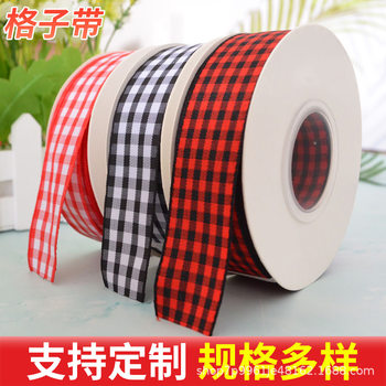 Plaid with flowers cake gift packaging clothing shoes hair accessories ribbon bow DIY spot wholesale
