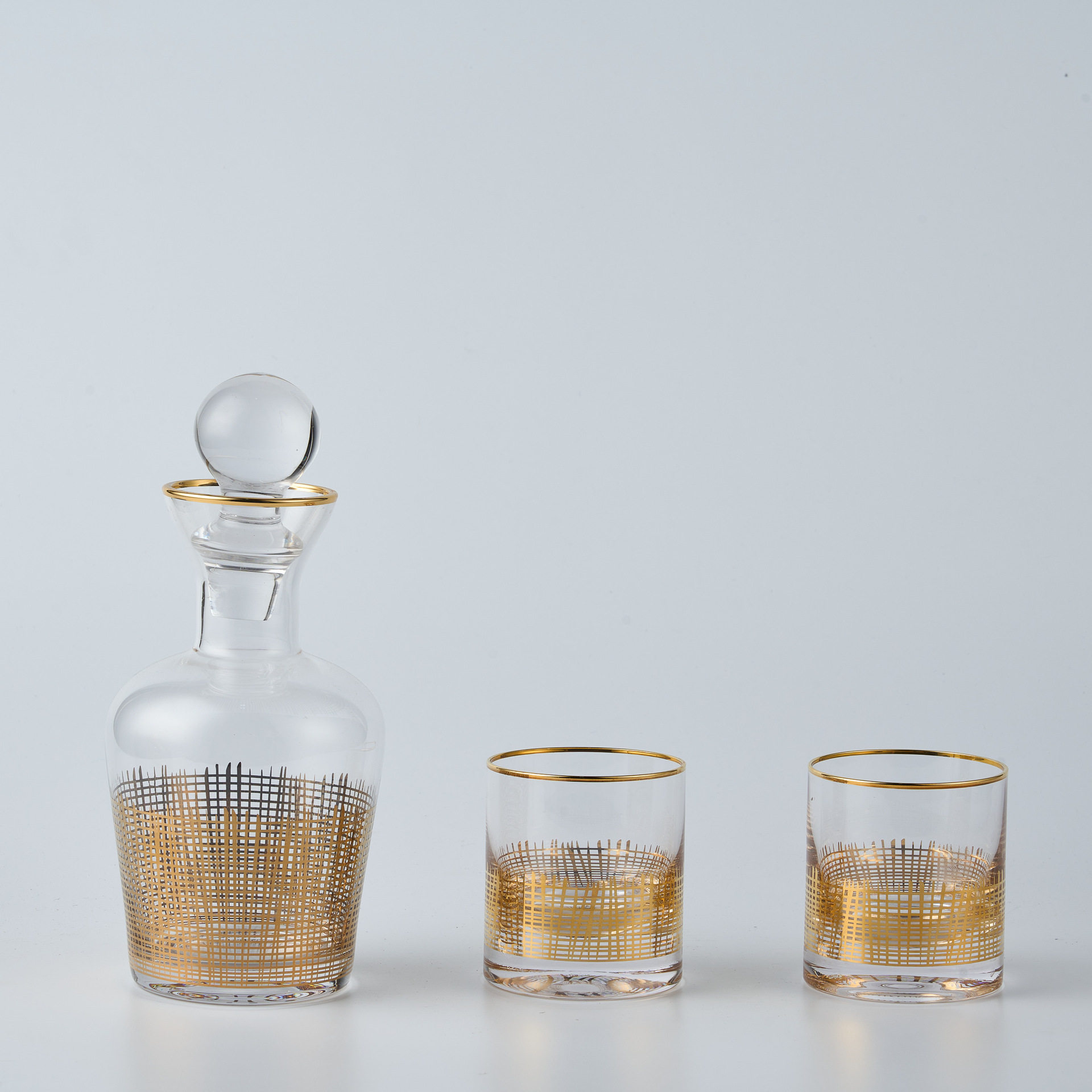 Light Luxury Glass Transparent Wine Bottle Wine Glass Set Household Sales Office Living Room Dining Room Bar Table Ornaments Wine Utensils Decoration