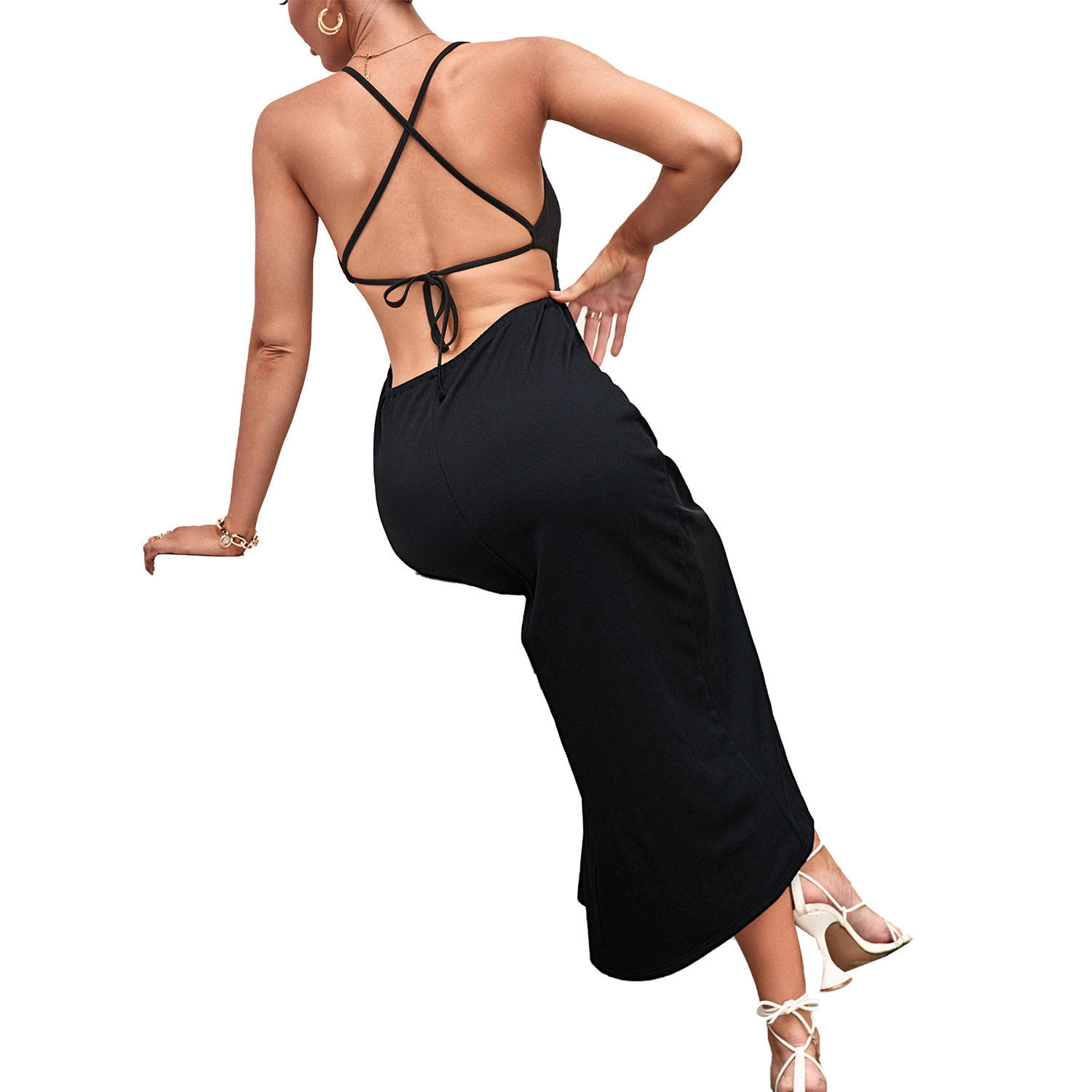 Womens Solid Color Cami Dress Side Ruching Sexy Fit Casual Summer Wear Wholesale Available factory direct