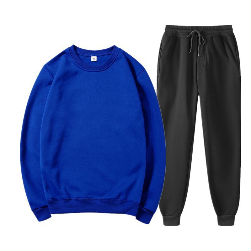 厂家直销2023欧美外贸男士运动时尚休闲冬季印花圆领卫衣长裤套装