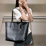 Kou C Brand City33 Tote Bag, High-Quality European and American Retro Vintage Pattern, Fashionable Large-Capacity Everyday Versa