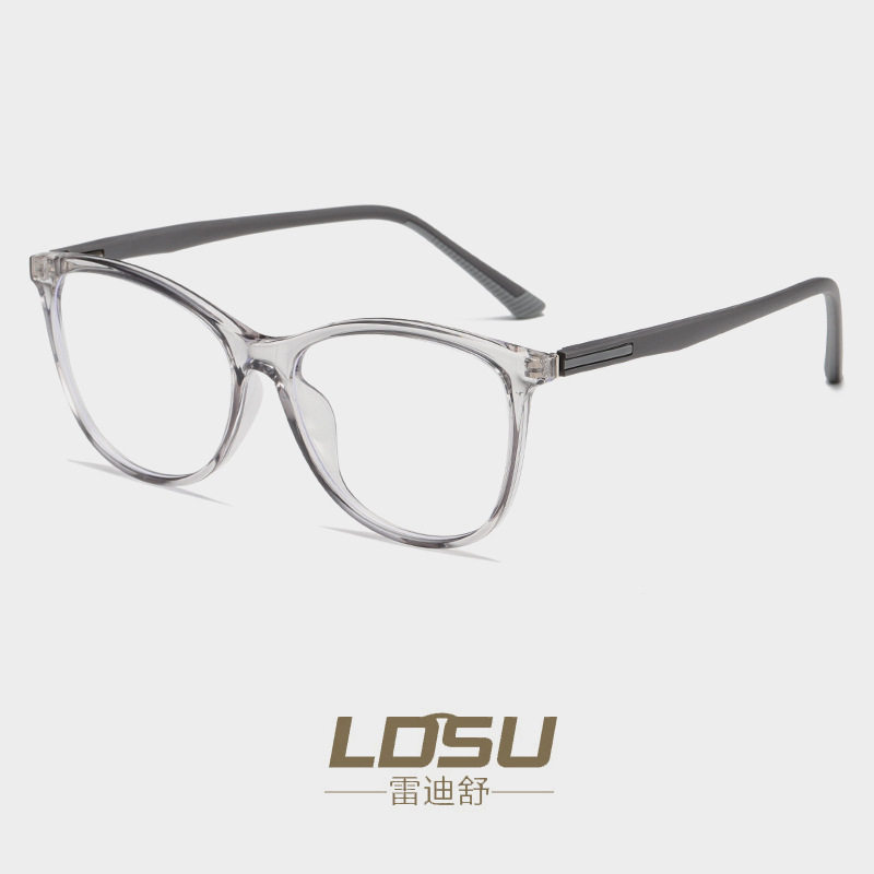 TR90 glasses frame foreign trade spring plain glasses men's cat eye trendy myopia multi border blue light glasses women 81357