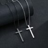 Cross-border European and American Cross Necklace Men's Simple Fashion Long Pendant Color-free Woolen Chain All-match Accessories Women