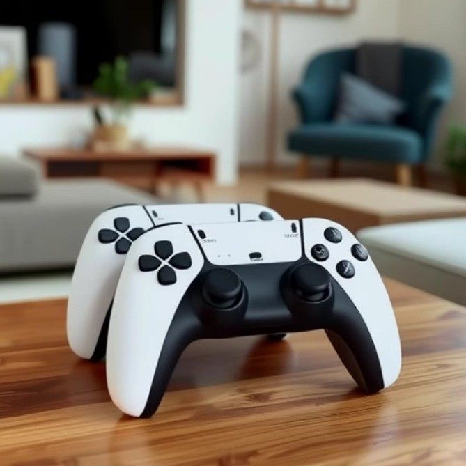 Source Factory 2.4g Black and White Dual P2 Wireless Game Controller One-To-Two Simulator Game Box Controller