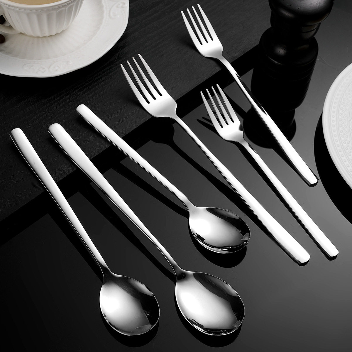 Thickened Korean-Style Spoon 304 Stainless Steel Spoon Thickened Stirring Ice Spoon Coffee Spoon Household Dining Spoon Factory Wholesale