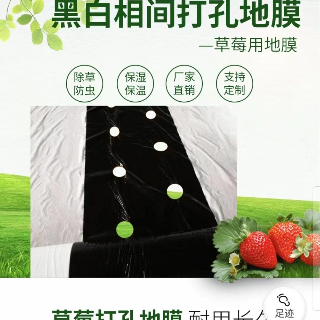 Pe Agricultural Perforated Mulch Film, Strawberry Special Silver Black Film, Black and White Longevity Insulation and Moisturizing Plastic Film
