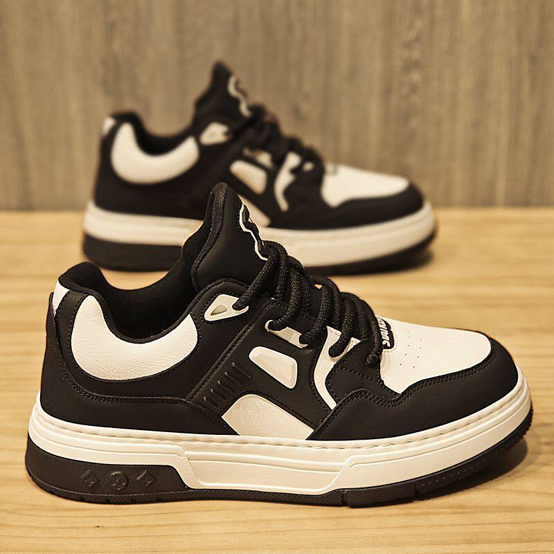 Men's shoes high-end versatile black and white panda sneakers student sports and leisure small white trendy shoes