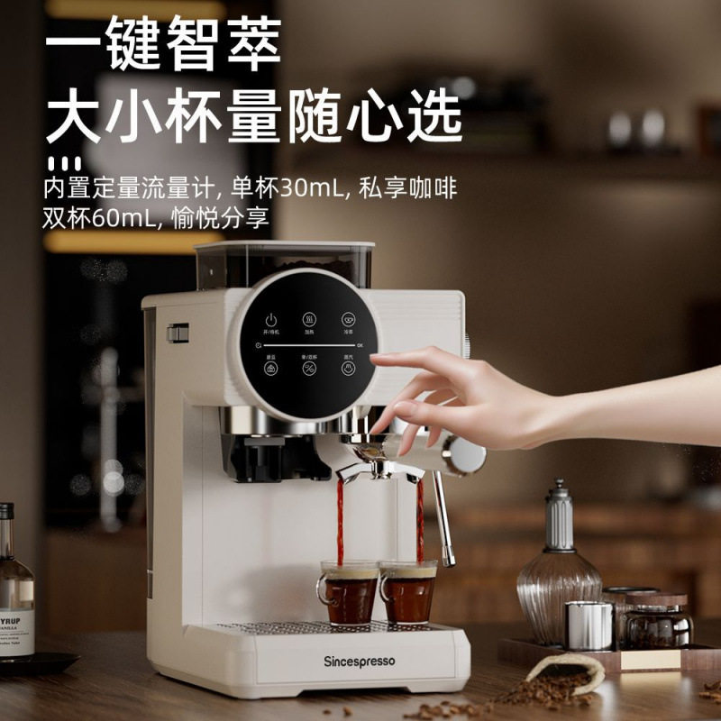 Coffee Machine New Model Household Italian Grinding All-In-One Semi-Automatic Hot and Cold Dual Extraction Intelligent Touch Wholesale